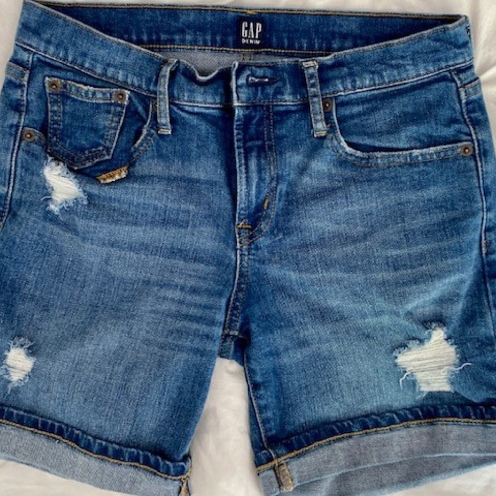 Gap Jean Denim Shorts (Distressed)